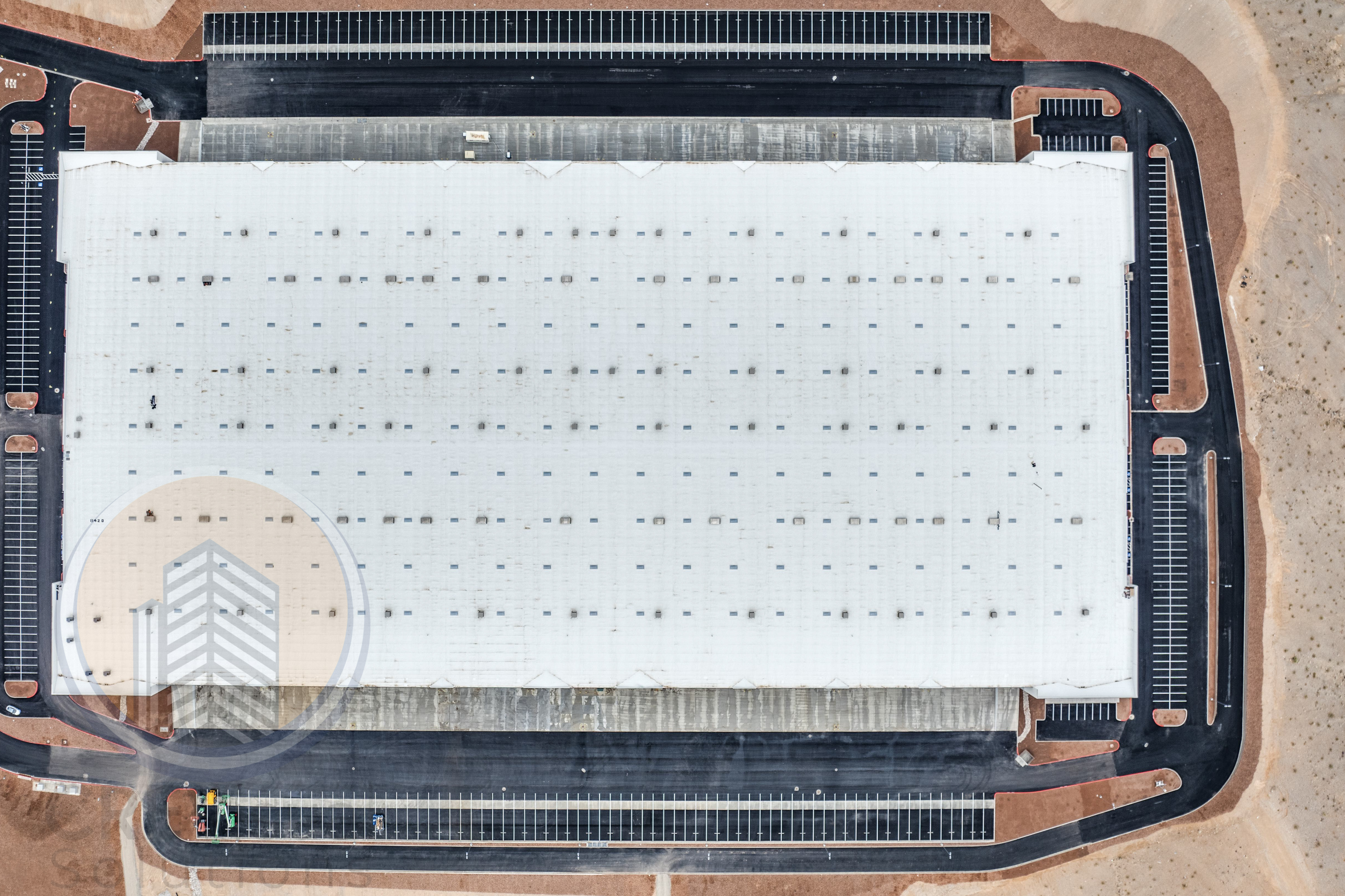 Industrial parcel 90-degree aerial look down — CRE drone photography Las Vegas